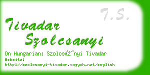 tivadar szolcsanyi business card